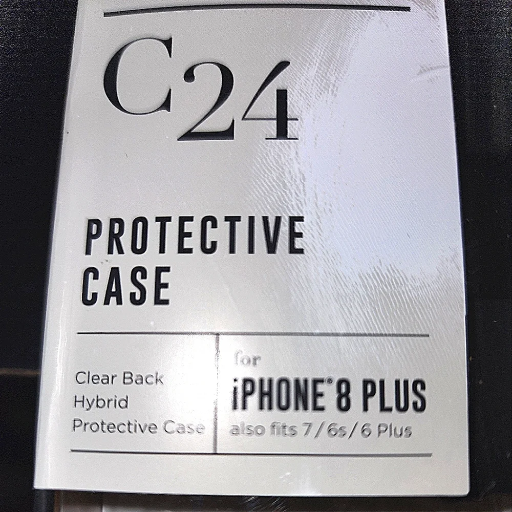 NWT MVMT C24 iPHONE 8 Plus/7/6s/6 Plus Clear Black Hybrid Protective Phone Case‎